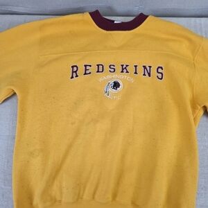 VTG Y2K Washington Redskins Sweatshirt Mens Medium Yellow Long Sleeve NFL